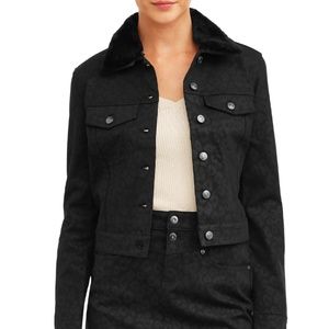 Marianella Animal Leopard Foil faux fur jacket